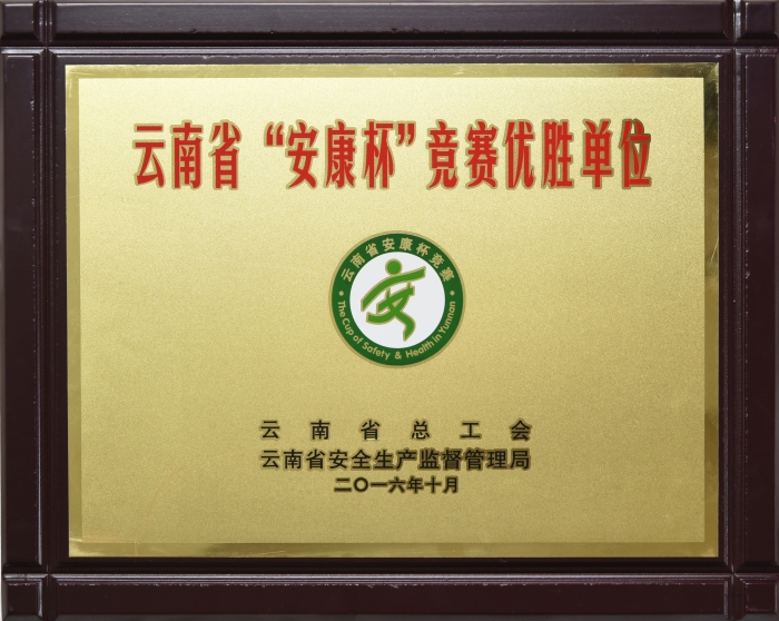 2016年云南省安康杯競(jìng)賽優(yōu)勝單位 2016年云南省安康杯競(jìng)賽優(yōu)勝單位