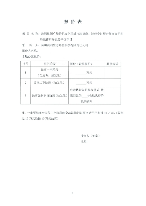 選聘桃源廣場(chǎng)特色文化區(qū)域打造招商、運(yùn)營(yíng)全過程合作商合同糾紛法律訴訟服務(wù)單位的詢價(jià)函.pdf_page_8